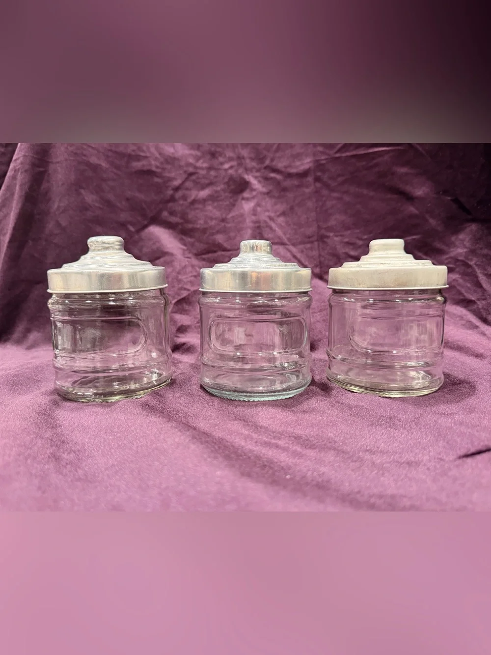 Source Unknown Clear Glass Pantry Jars with Silver Lids - Set of 3